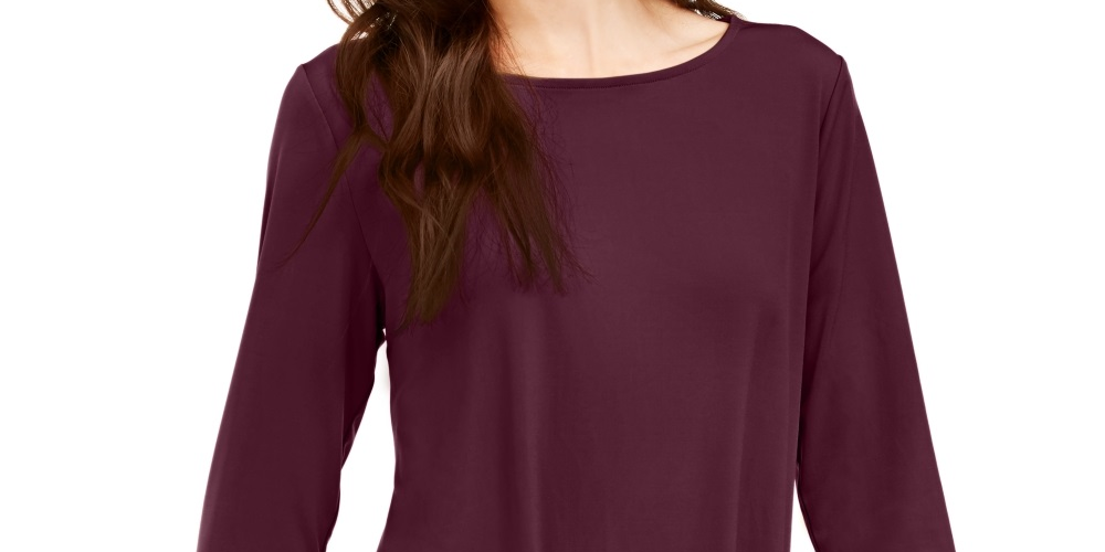 Alfani Women's Solid Swing Top Wine Size Petite X-Large