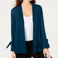 Alfani Women's Tie Sleeve Cardigan Blue Size Petite Small