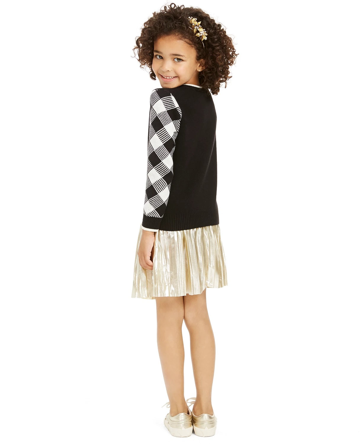 Charter Club Little Girls Buffalo Check Family Sweater White Size 2T