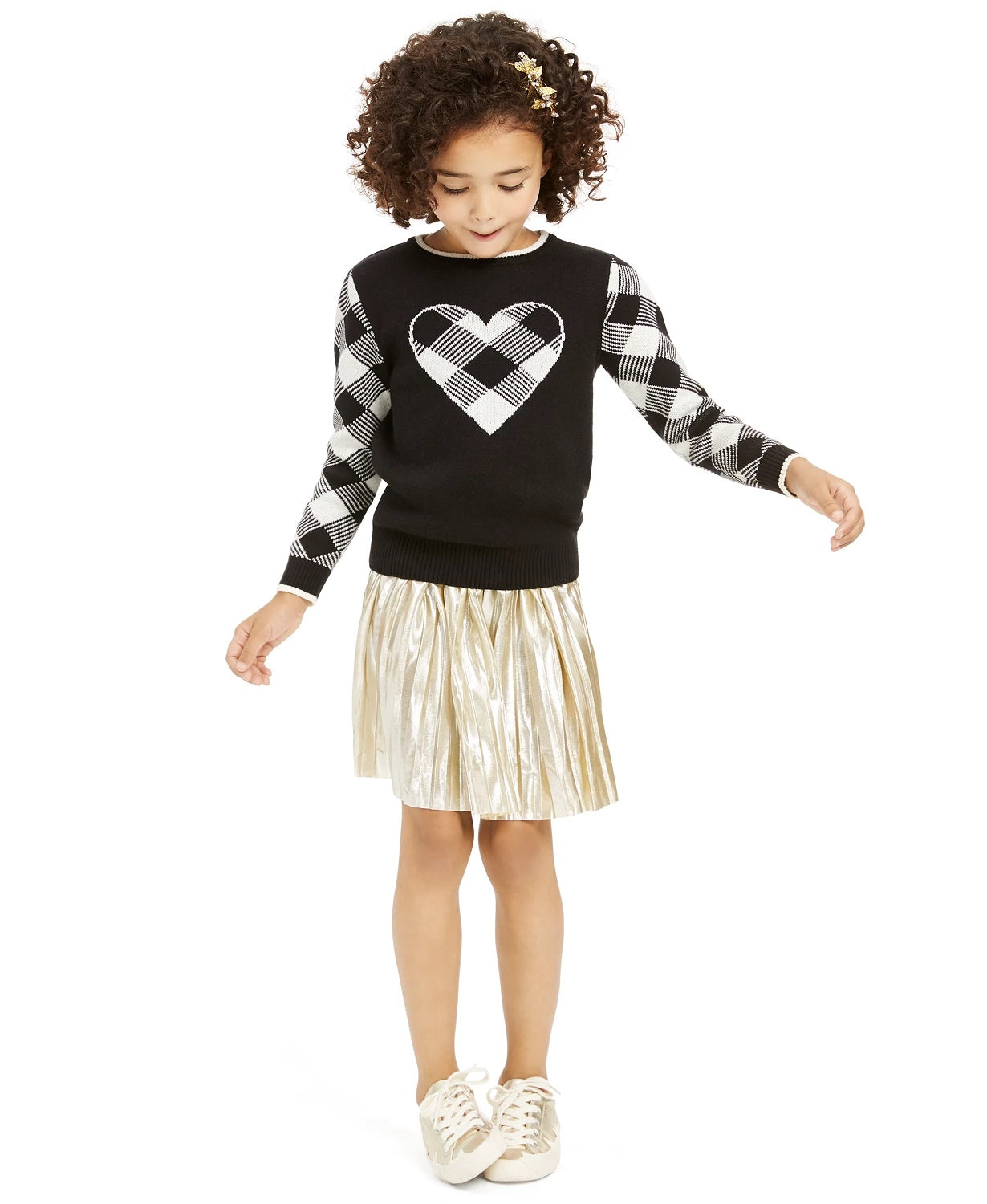 Charter Club Little Girls Buffalo Check Family Sweater White Size 2T