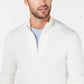 Alfani Men's Quarter Zip Ribbed Placket Sweater White Size X-Large