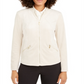 Alfani Women's Faux Suede Zip Pocket Jacket Brown Size Petite Small
