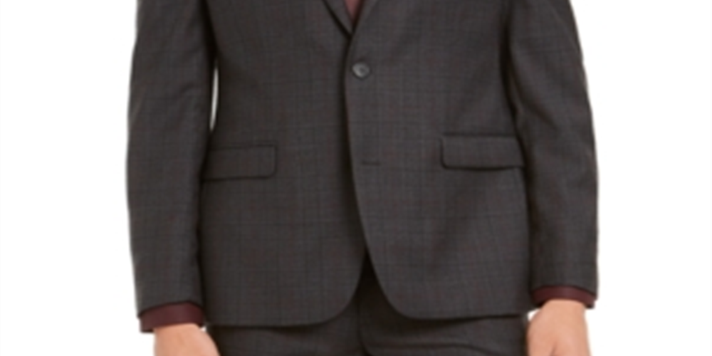 Bar III Men's Wool Blend Slim Fit Suit Jacket Gray Size 36