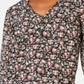 Maison Jules Women's Printed V Neck Blouse Black Size Medium