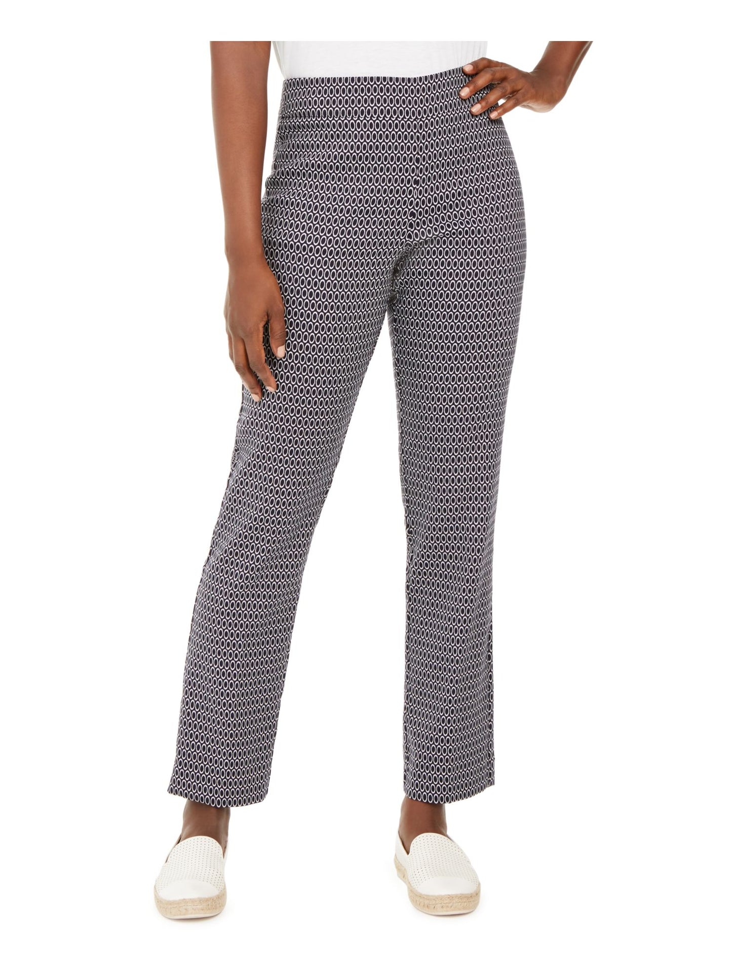 JM Collection Women's Patterned Pants Blue Size Petite Large