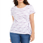Style & Co Women's Printed Side Tie Top Purple Size X-Small