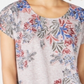 Style & Co Women's Printed Top Pink-Gray  Size Petite S/M