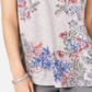 Style & Co Women's Printed Top Pink-Gray  Size Petite S/M