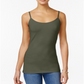 Planet Gold Junior's Adjustable Straps Aveto with Stretch Knit Camisole Green Size Small