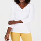 Karen Scott Women's Eyelet Trim Top White Size X-Small