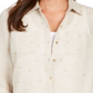 Charter Club Women's Foil Dot Linen Top Brown Size X-Large
