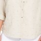 Charter Club Women's Foil Dot Linen Top Brown Size X-Large