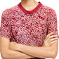 Free People Women's Printed Short Sleeve Crew Neck T-Shirt Top Red Size Small