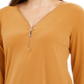 JM Collection Women's Zipper Trim 3/4 Sleeve Top Blue Size Small