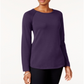 Karen Scott Women's Cotton Sweater Purple Size Medium