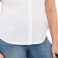 Karen Scott Women's Cotton Embroidered Shirt White Size Large
