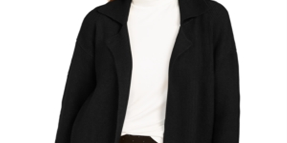 Style & Co Women's Open Front Topper Jacket Black Size X-Small