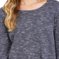 Style & Co Women's Pointelle Trim Marled Tunic Sweater Blue Size X-Large
