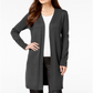 JM Collection Women's Lace up Sleeve Cardigan Gray Size Large