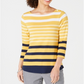 Charter Club Women's Pima Cotton Button Shoulder Stripe Top Yellow Size XX-Large