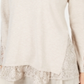 Style & Co Women's Lace TrimLong Sleeve Top Brown Size Petite M