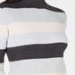 Karen Scott Women's Striped Mock-Neck Cotton Sweater Gray Size -Petite L