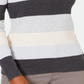 Karen Scott Women's Striped Mock-Neck Cotton Sweater Gray Size -Petite L