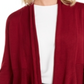 JM Collection Women's Mixed Ribbed Flyaway Cardigan Red Size Petite XL