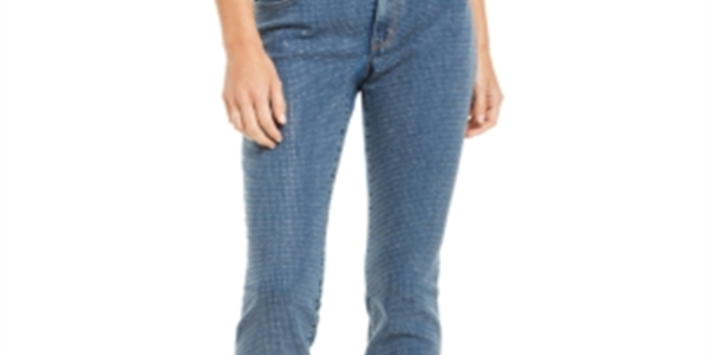 INC International Concepts Women's Embellished Front Skinny Jeans Blue Size 14 Petite