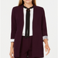 Calvin Klein Women's Roll Sleeve Open Front Blazer Purple Size 16