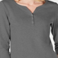 Karen Scott Women's Cotton Henley Shirt Charcoal Size Petite XL