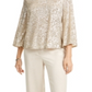 Alfani Women's Snake Embossed Wide Leg Pants Brown Size 2 Petite