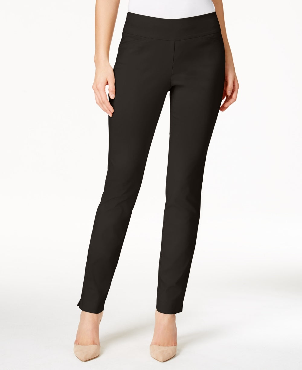 Charter Club Women's Petite Slim-Leg Pants Black Size 24X4.5