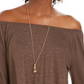 Style & Co Women's Off The Shoulder Bell Sleeve Top Brown Size Small