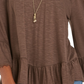 Style & Co Women's Off The Shoulder Bell Sleeve Top Brown Size Small