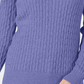 Karen Scott Women's Petite Cotton Cable-Knit Sweater Purple Size PM