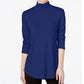 JM Collection Women's Turtleneck Top Blue Size X-Small