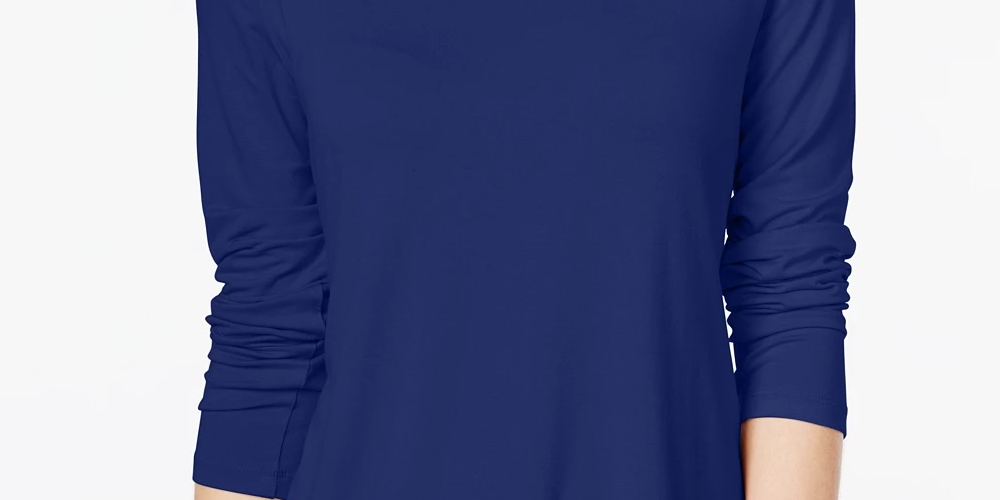 JM Collection Women's Turtleneck Top Blue Size X-Small