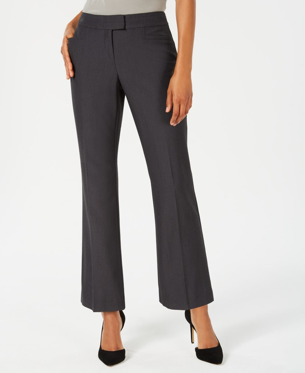 JM Collection Women's Extended-Tab Trousers Charcoal Size 12 Petite