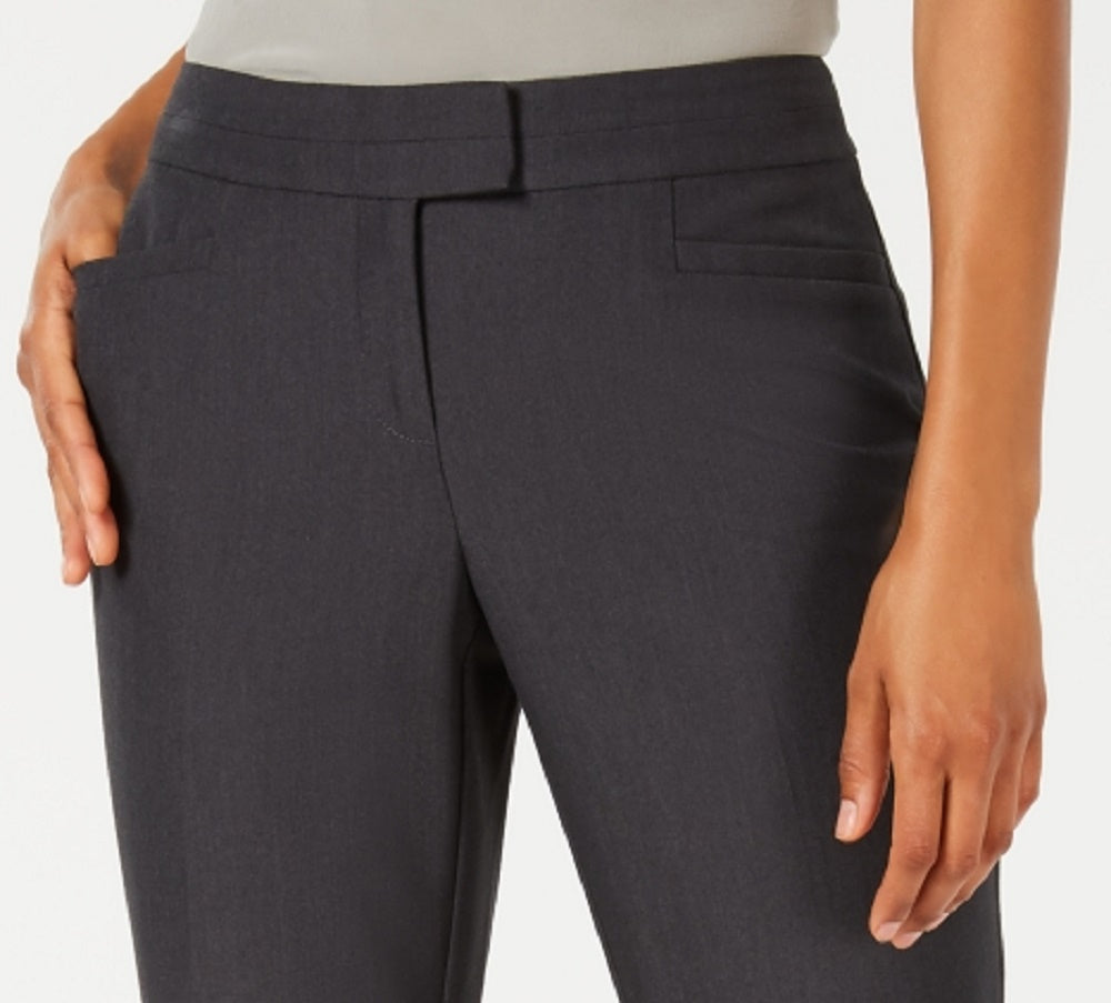 JM Collection Women's Extended-Tab Trousers Charcoal Size 12 Petite