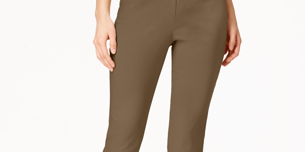 Charter Club Women's Slim Leg Pants Brown Size 2 Petite