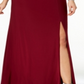 Morgan & Co Women's Beaded Sleeveless Evening Dress Wine Size 18W