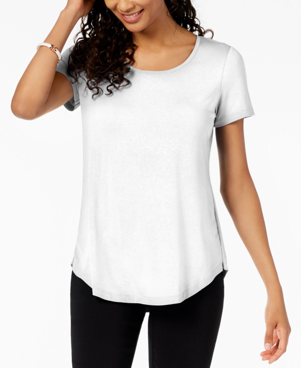 JM Collection Women's Scoop Neck Top White Size X-Small