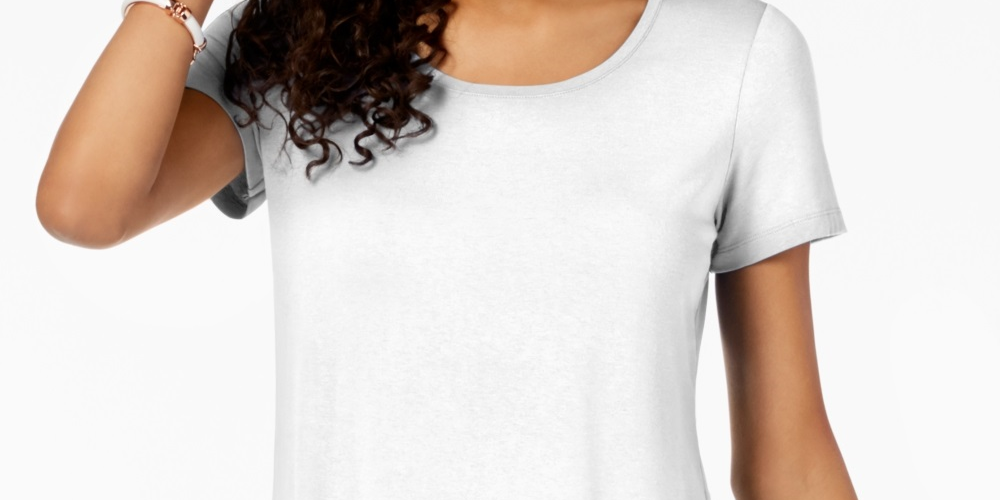 JM Collection Women's Scoop Neck Top White Size X-Small