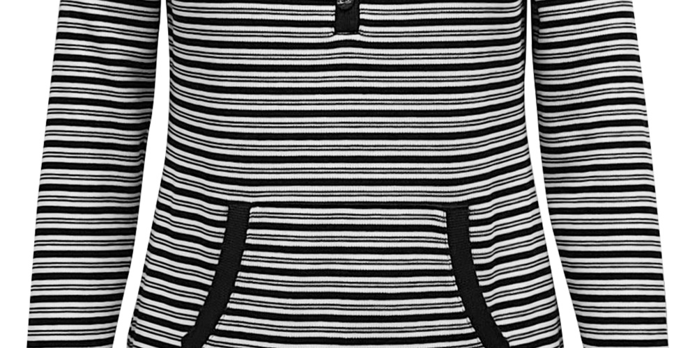 Karen Scott Women's Knit Top Striped V Neck Black Size Medium