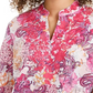 Charter Club Women's Linen Blend Embroidered Neck Printed Tunic Pink Size Medium