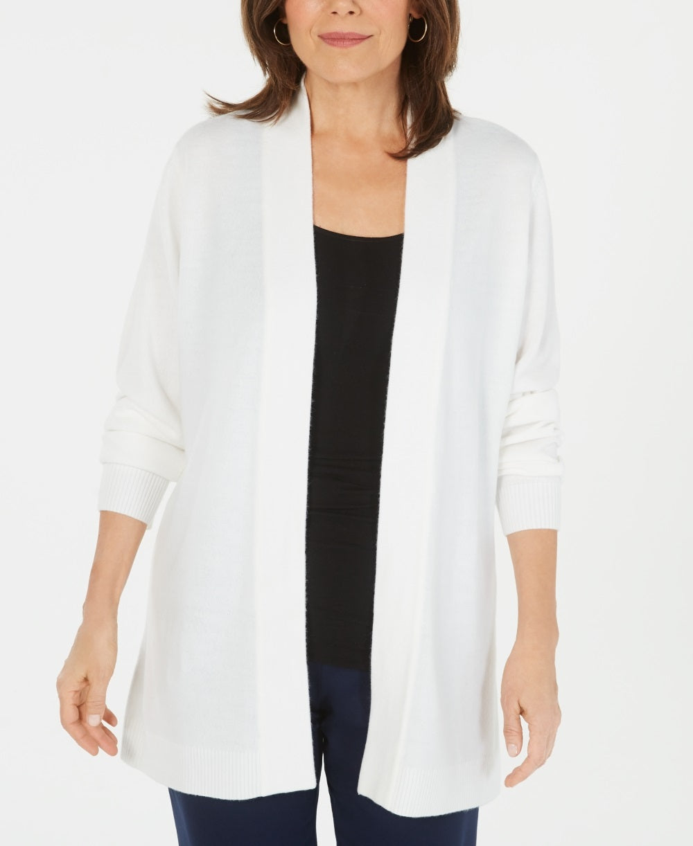 कैरेन स्कॉट वुमन ओपन फ्रंट कार्डिगन, सफ़ेद रंग, साइज़ PL