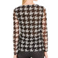 INC International Concepts Women's Printed Sheer Sleeve Top White Size -PL