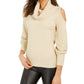 Thalia Sodi Women's Cold-Shoulder Cowl-Neck Sweater Gold Size XX-Large