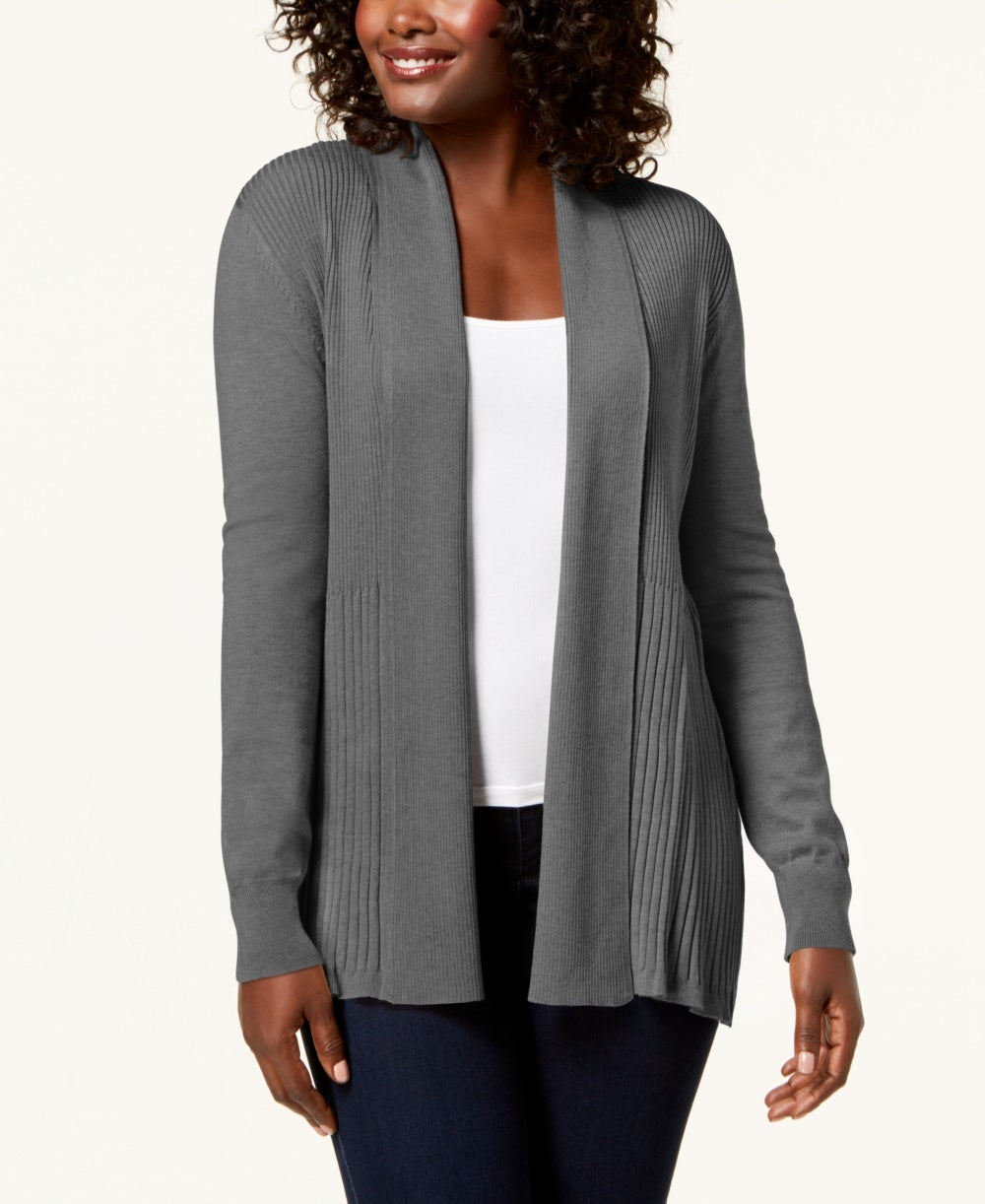 Karen Scott Women's Shawl Collar Cardigan Gray Size Medium